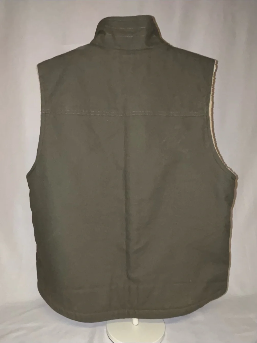Dickies Mens Sherpa Lined Canvas Work Vest Sage Green Size L